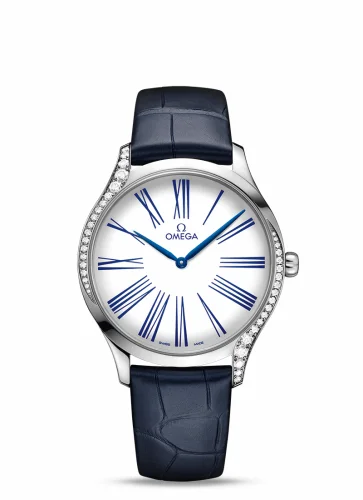 Omega De Ville Trésor 39 Stainless Steel / White - Roman / Alligator 428.18.39.60.04.001 (42818396004001)